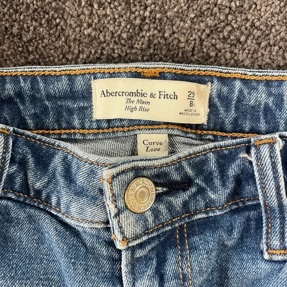 Abercrombie & Fitch Medium Blue High-Rise Mom Jeans - Picture 2 of 4